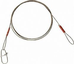 Cormoran 7× 7 Wire Leader – Loop and Corlock Snap Hook 13 kg 60 cm 2 ks