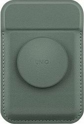 UNIQ Flixa magnetická peňaženka a stojanček s úchytom, Lichen green