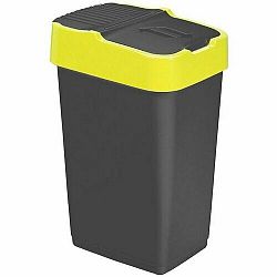 Heidrun Odpadkový kôš 60 l, čierny so žltým pruhom