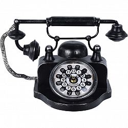 Koopman Stolné hodiny Old telephone, čierna