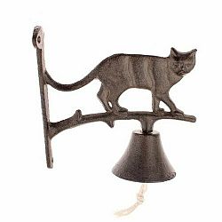 Závesný liatinový zvonček Mačka, 18 x 18 x 7,5 cm